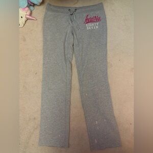 Aeropostale Heather Gray Sweatpants with Pink Accents
